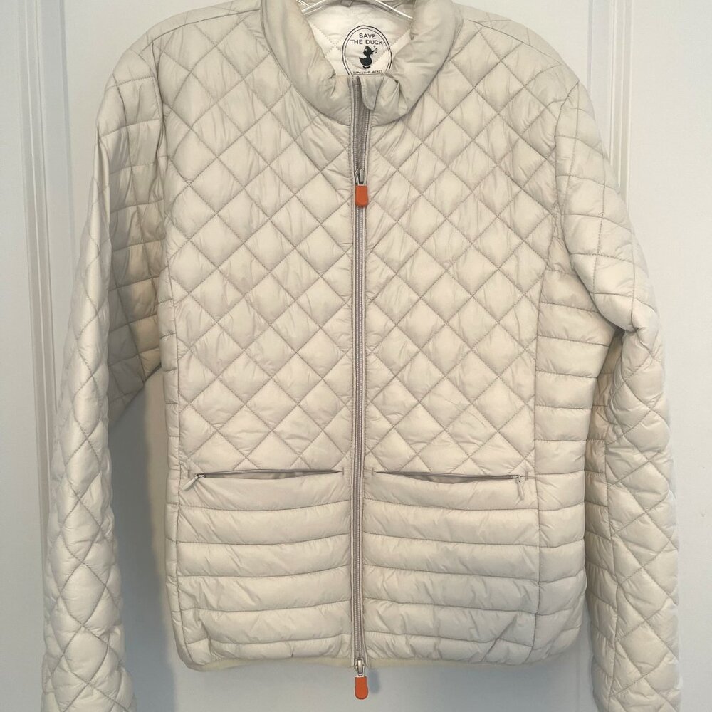 Save The Duck Womens Zip Up Jacket White Size 2